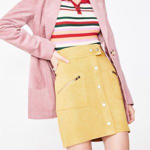 Yellow Suede Skirt from HoneyPunch (S)